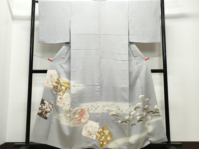 平和屋着物■豪華色留袖　駒刺繍　破れ草花文　金彩　正絹　逸品　CAAJ5692vf