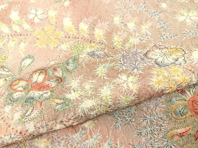 平和屋着物■上質な小紋　辻が花　手描き　金彩　逸品　未使用　BAAJ3690me 平和屋着物○訪問着 辻が花 手描き 暈し染め 金彩 正絹 逸品