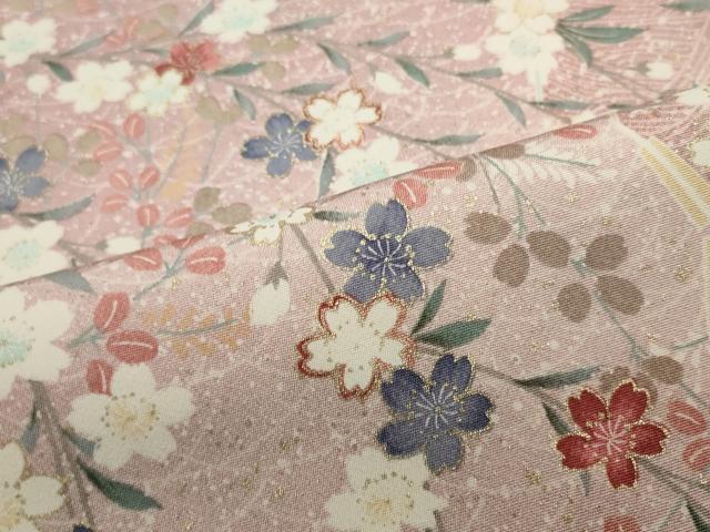 平和屋着物■上質な小紋　枝花文　暈し染め　金彩　正絹　逸品　CAAI4645in