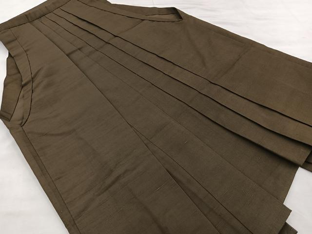 平和屋着物■男性　行灯袴　紬地　媚茶色　正絹　逸品　BAAK7698gt