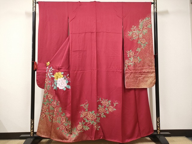 平和屋着物■豪華振袖　枝花文　金銀彩　正絹　逸品　AAAL1516ta