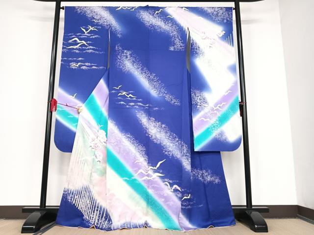 平和屋着物■豪華振袖　飛鳥花文　暈し染め　正絹　逸品　AAAM4896ph