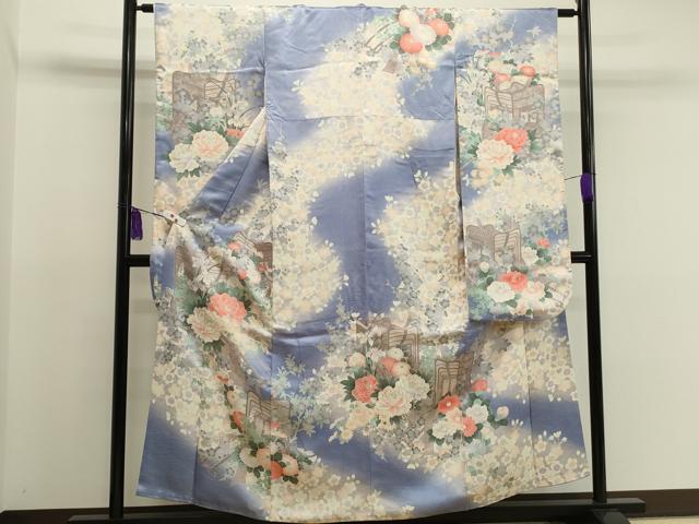 平和屋着物■豪華振袖　御所車花文　暈し染め　やまと誂製　正絹　逸品　CAAJ3649th