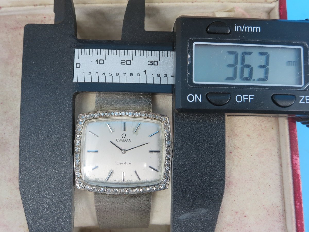 オメガ 18K 79.4g 手巻き ジュネーブ OMEGA スクエア ストーン オメガ 18K 79.4g 手巻き ジュネーブ OMEGA スクエア ストーン