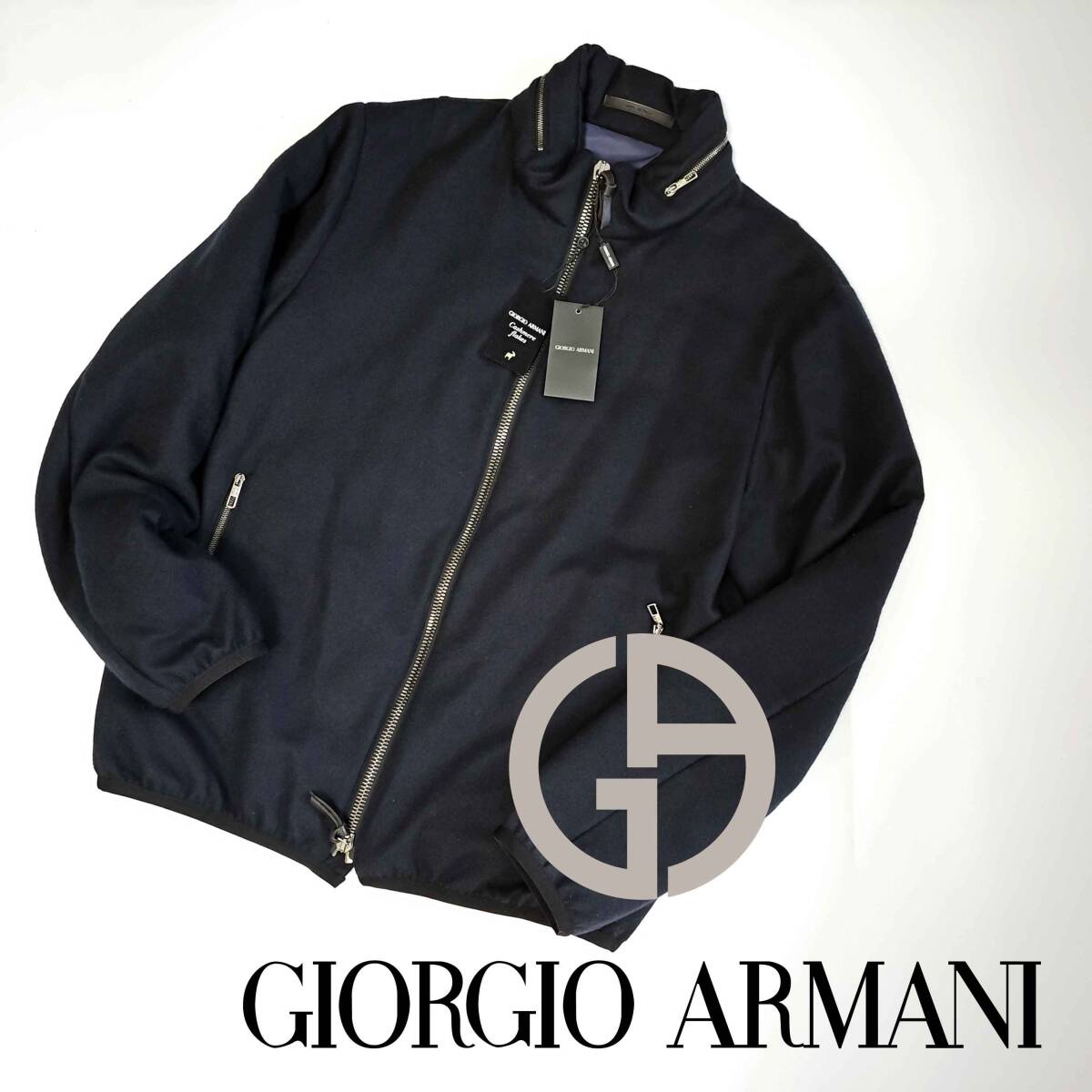 関送込◆GIORGIO ARMANI◆ブルゾン 贅沢の極み 極軽カシミヤブルゾン 定価60万 ZIPアップ GIORGIO