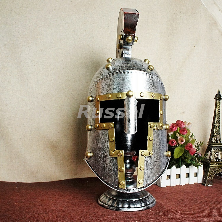 オブジェ 鉄兜 シルバー おしゃれ インテリア ヘルメット 防具 ローマ兵 ヨーロッパ 中世 置物 戦士 騎士 飾り装飾品 ディスプレイ