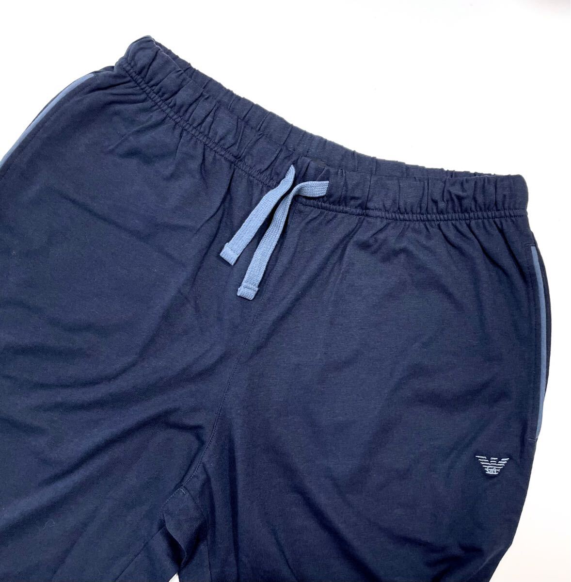 新品 エンポリオ アルマーニ ルームウェア ラウンジウェア 長袖長パンツ Mサイズ 紺 アンダーウェア 上下セット パジャマ GG