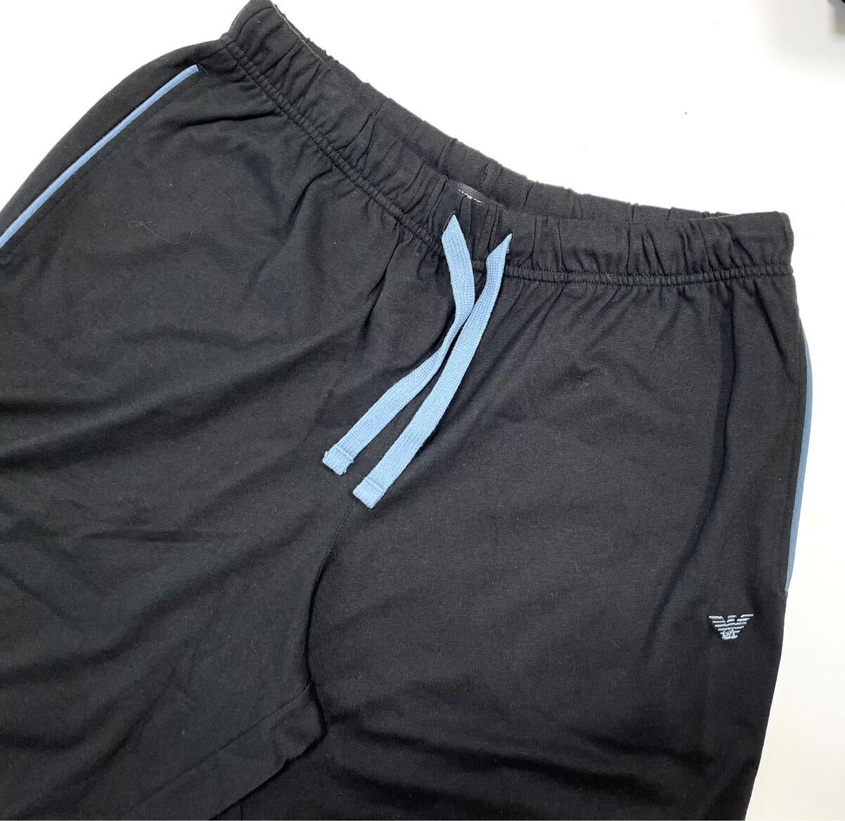 新品 エンポリオ アルマーニ ルームウェア ラウンジウェア 長袖長パンツ Mサイズ 黒 アンダーウェア 上下セット パジャマ GG