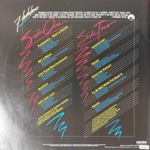 43254 Irene Cara / FLASHDANCE ※歌詞カード一體帯付