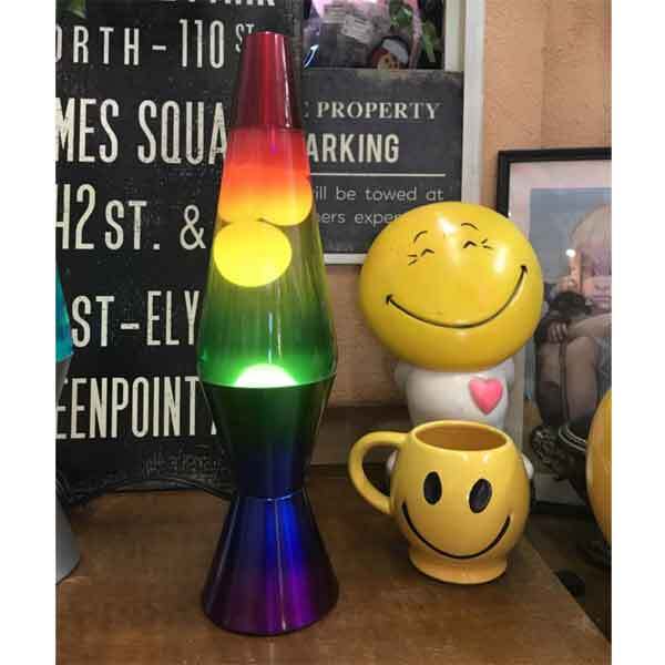 [2179] ラバライト Lava Light Lamp ラバランプ / White Wax Clear Liquid Tricolored Globe Tricolored Base 間接照明 アメリカン雑貨