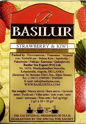 basila- чай BASILUR TEA клубника &kiwi(20g) чайный пакетик 10 пакет лёд чай вода ..