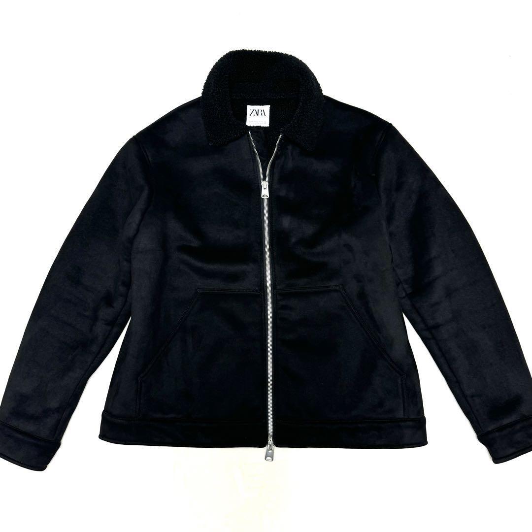 【2024正規激安】 フェイクムートン ZARA ザラ 美品 ジャケット 大きいサイズ ダブルジップ LL XL ボア ブルゾン ジャンパー ジャケット・アウター