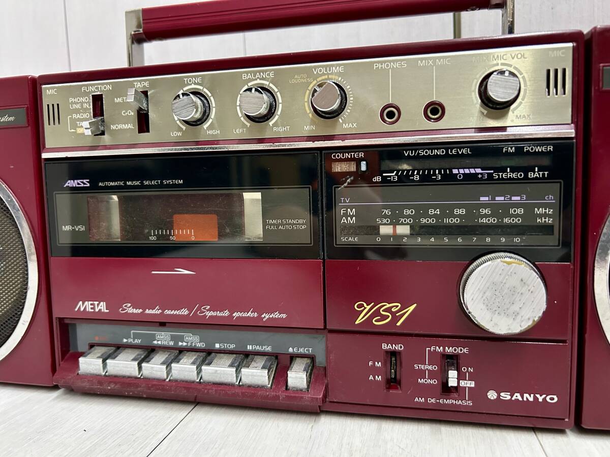 SANYO VS1 ラジカセ 動作確認済み レトロ 小道具 送料無料 当時物 SANYO サンヨー ラジカセ MR-VS1 METAL