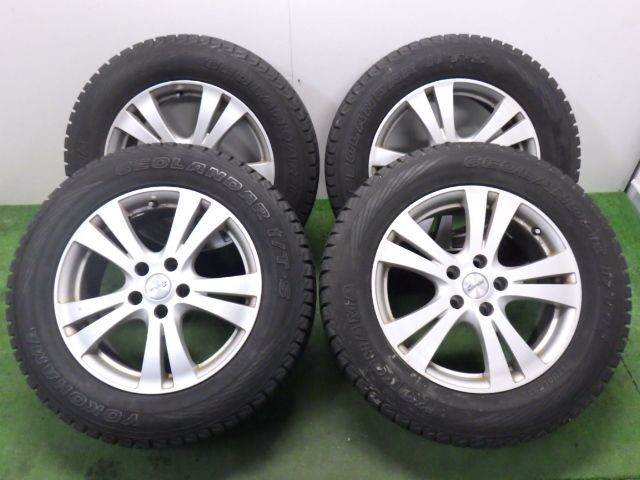 ★スタッドレス★4本 タイヤ ホイール セット ヨコハマ ジオランダー I/T-S 225/65R17 アルミ 114.3 5H 60mm 17インチ 7J +45 中古