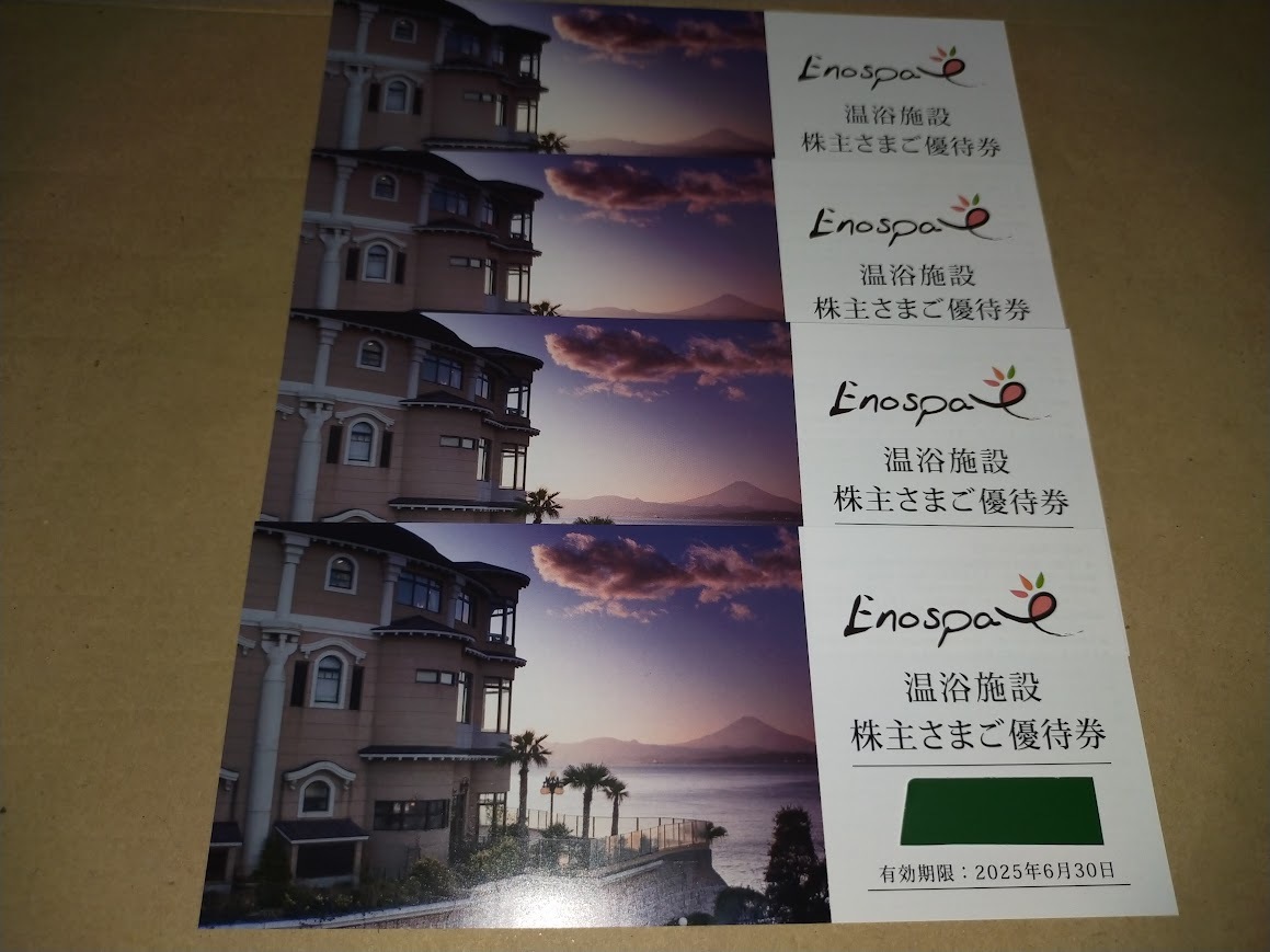【ネコポス送料込】飯田グループホールディングス　株主優待券（江の島アイランドスパ） 4枚