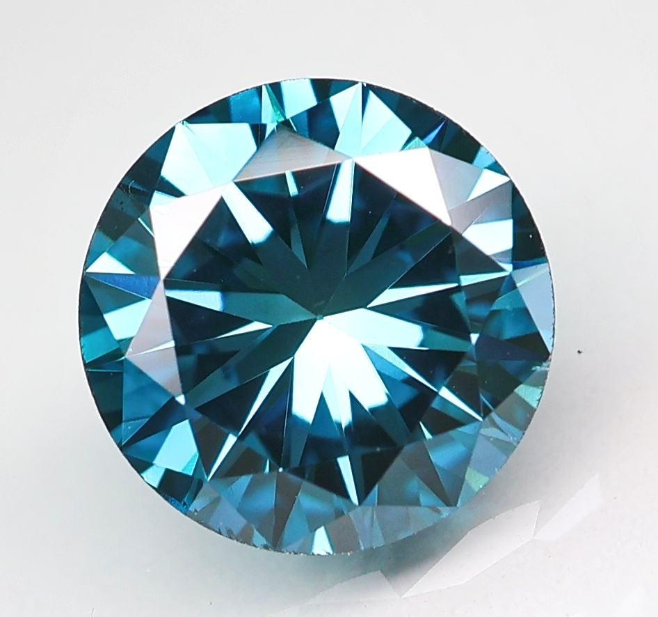 【100円～】VS2！0.624ct 天然ダイヤ Fancy Deep Greenish Blue (トリート)