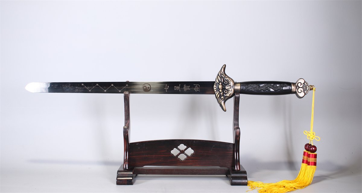 模造刀 中古 吉】WA741 模造刀 中国美術 太極七星剣 拵全長70cm 刃渡44.5cm