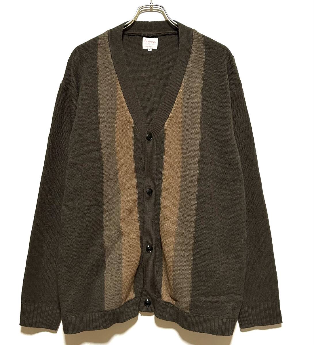 PENNEYS × FREAK’S STORE リラックスフィット ライン カーディガン（L）ブラウン ペニーズ フリークスストア 別注 ルーズフィット