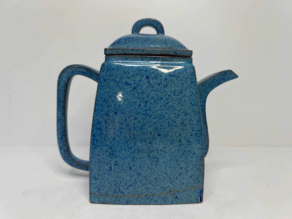 中国美術 古玩 骨董品 清代 萬壽紋樣茶器 磁器 茶道具 中国古美術 時代物 清朝時 炉鈞釉 急須 漢方壺 茶道具 茶器 唐物