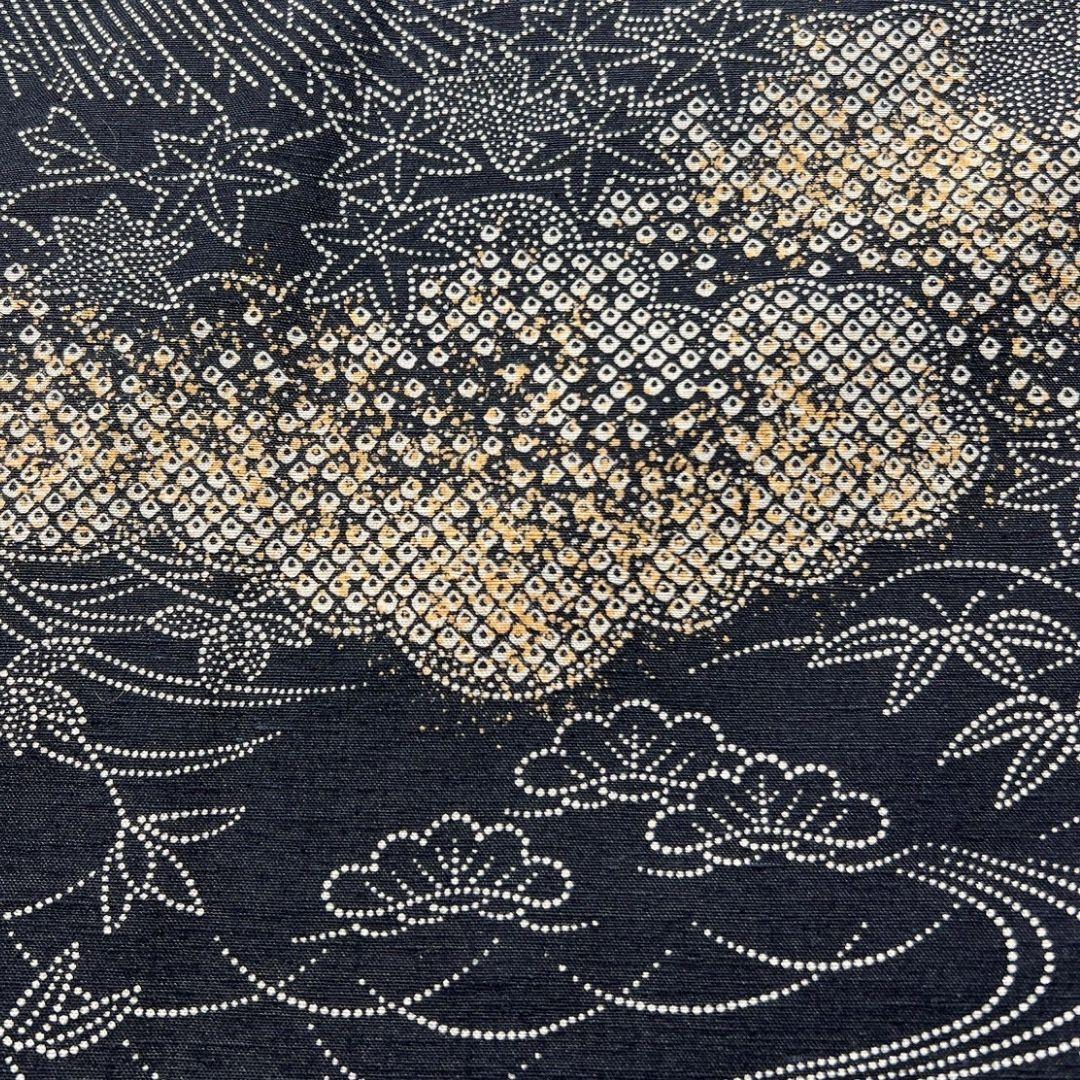 未着用　紬地　雲模様　鹿の子模様　松竹梅　小紋　着物　102a p