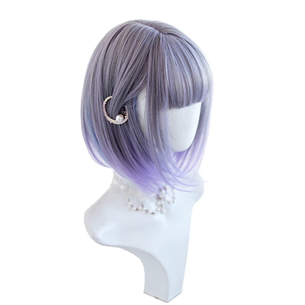 巻き髪 森ガール ロング ゆめかわいい ツインテール お姫 ボブ 小顔 （紫グラデーション） 女性 ゴシック レディース ゴスロリ