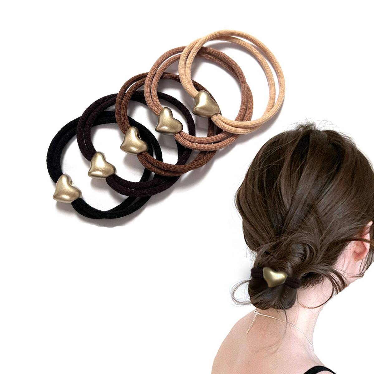 髪留め かわいい ゴム ヘアゴム ヘアゴム 韓国風 ヘアゴム ヘアアクセサリー ハート 跡がつかないヘアゴム 飾りつきヘアゴム お