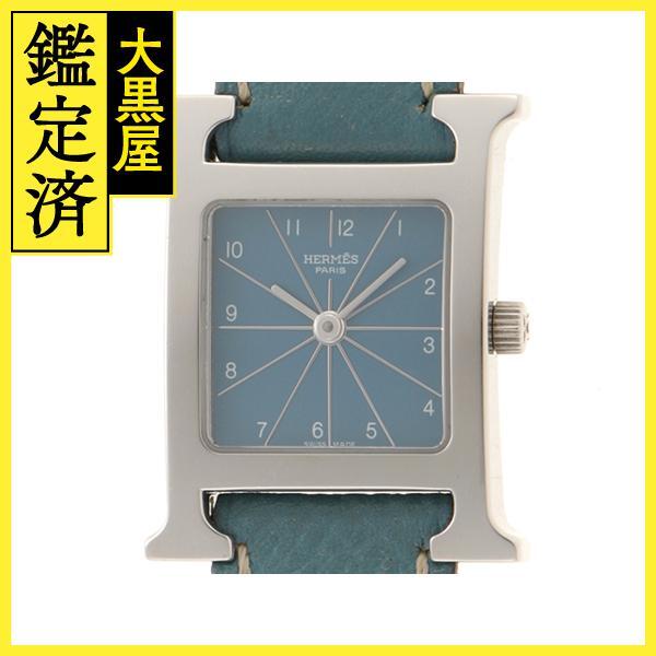 HERMES　エルメス　Hウォッチ　HH1.210　SS/レザー　女性用クオーツ時計【473】