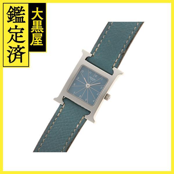 HERMES　エルメス　Hウォッチ　HH1.210　SS/レザー　女性用クオーツ時計【473】