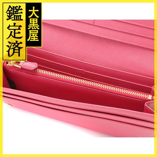 PRADA プラダ リボン二つ折り長財布 ピンク サフィアーノ PRADA プラダ リボン二つ折り長財布 ピンク サフィアーノ