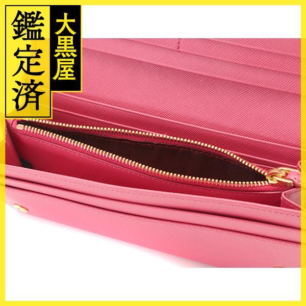 PRADA プラダ リボン二つ折り長財布 ピンク サフィアーノ PRADA プラダ リボン二つ折り長財布 ピンク サフィアーノ