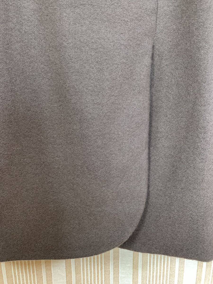 未使用　手作り　タイト　ミニスカート　S モカ茶　カシミヤ混_画像3
