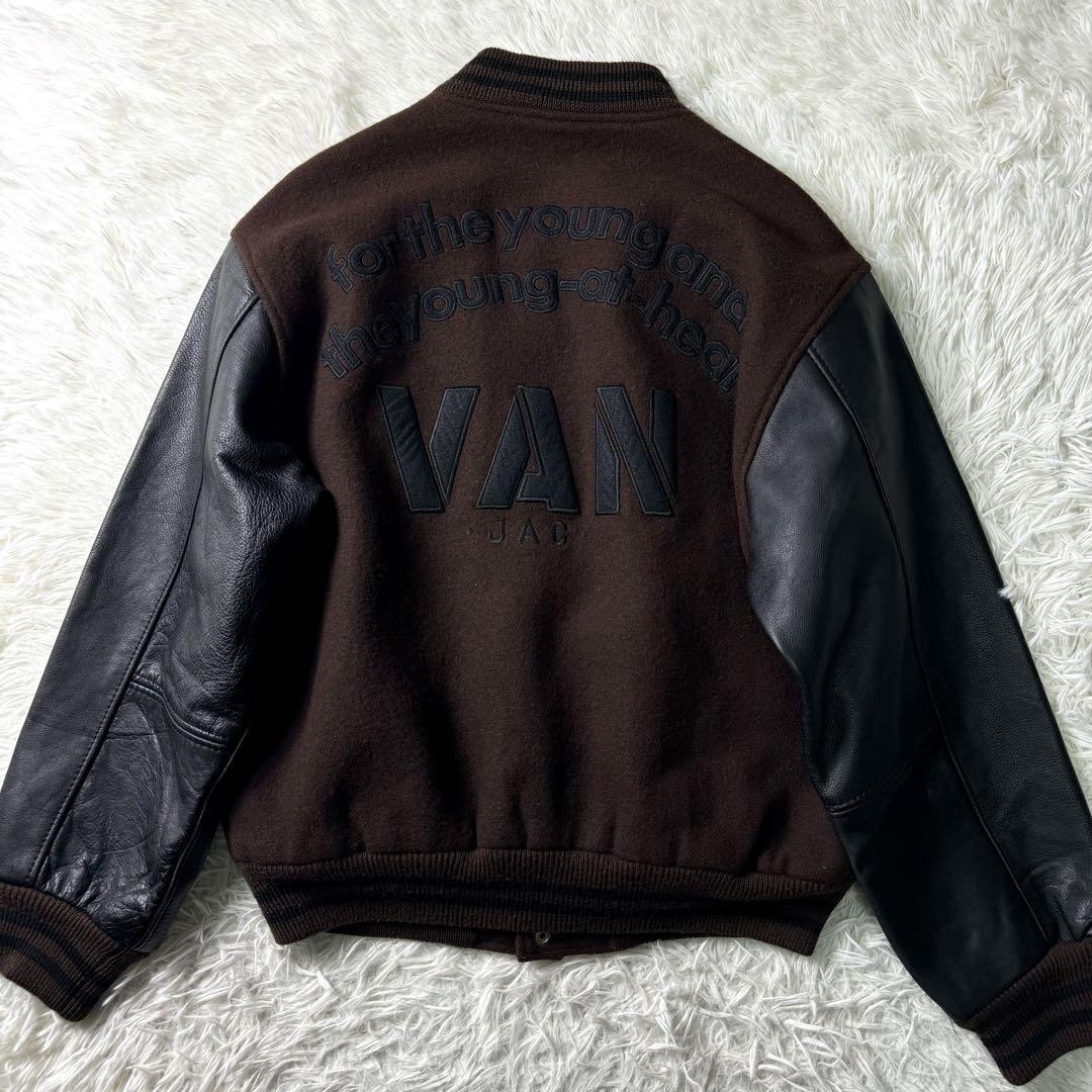 希少VAN JACKET スタジャン袖レザーアーチロゴワッペン 希少VAN JACKET スタジャン袖レザーアーチロゴワッペン