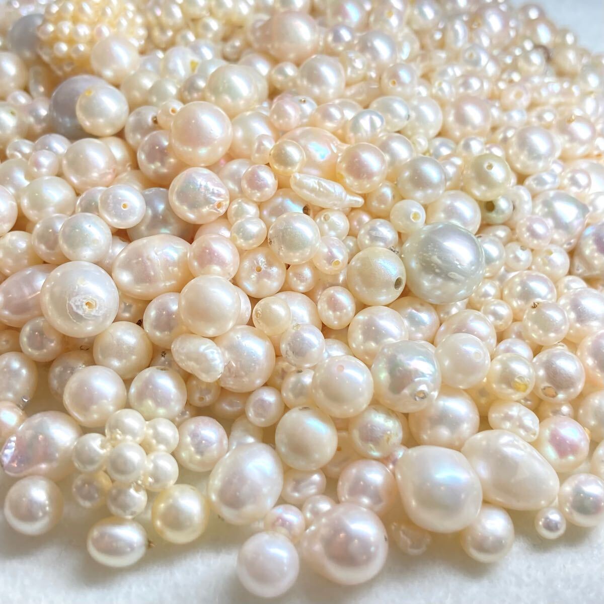 1円〜!!大量!!●本真珠おまとめ1000ct●d 約200g アコヤ 淡水 ベビー パール 真珠 裸石 宝石 丸玉 片穴 両穴 pearl jewelry w1ま6