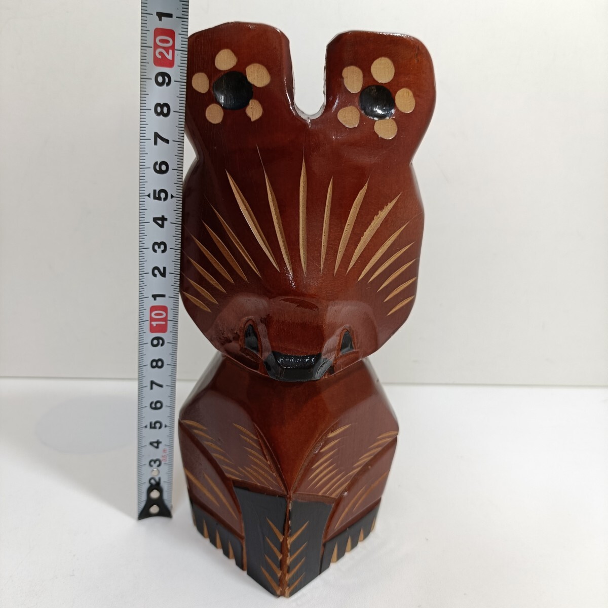 北海道 木彫り 彫刻 熊ぼっこ 置物 高さ21cm [郷土玩具 伝統工芸 北海道 木彫り 彫刻 熊ぼっこ 置物 高さ21cm [郷土玩具 伝統工芸