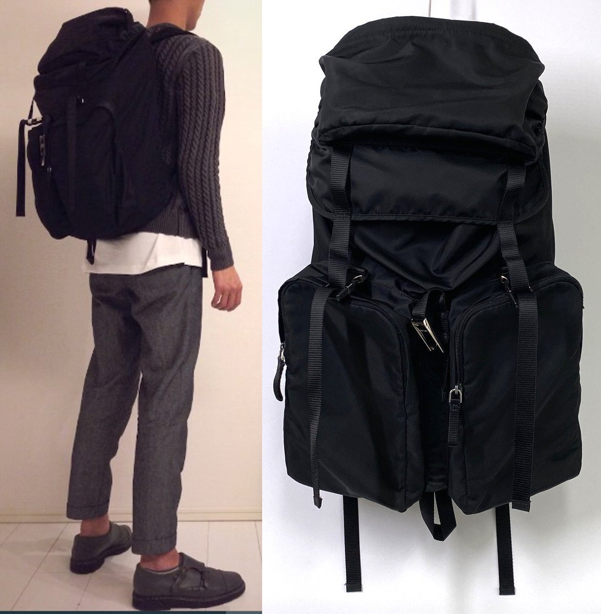 正規品】PRADA プラダ V136 バックパック ブラック 黒 リュック 正規品】PRADA プラダ V136 バックパック ブラック 黒 リュック
