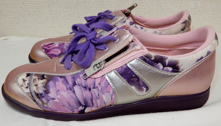 Asahi .. принцип L107AC женский прогулочные туфли размер. 24.5 см. 3E. лиловый gala