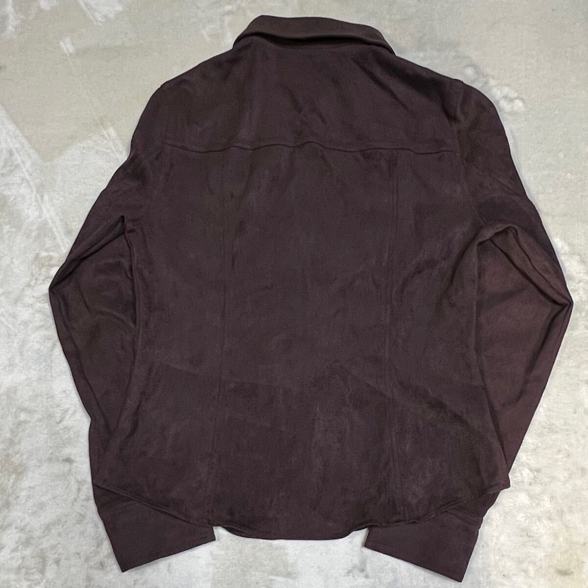 極美品TOMMY HILFIGER☆ウエスタンシャツ☆スエード☆衿胸ボタンビジュー☆日本製☆トミーヒルフィガー☆ボルドーブラウン☆OレディースM程_画像8
