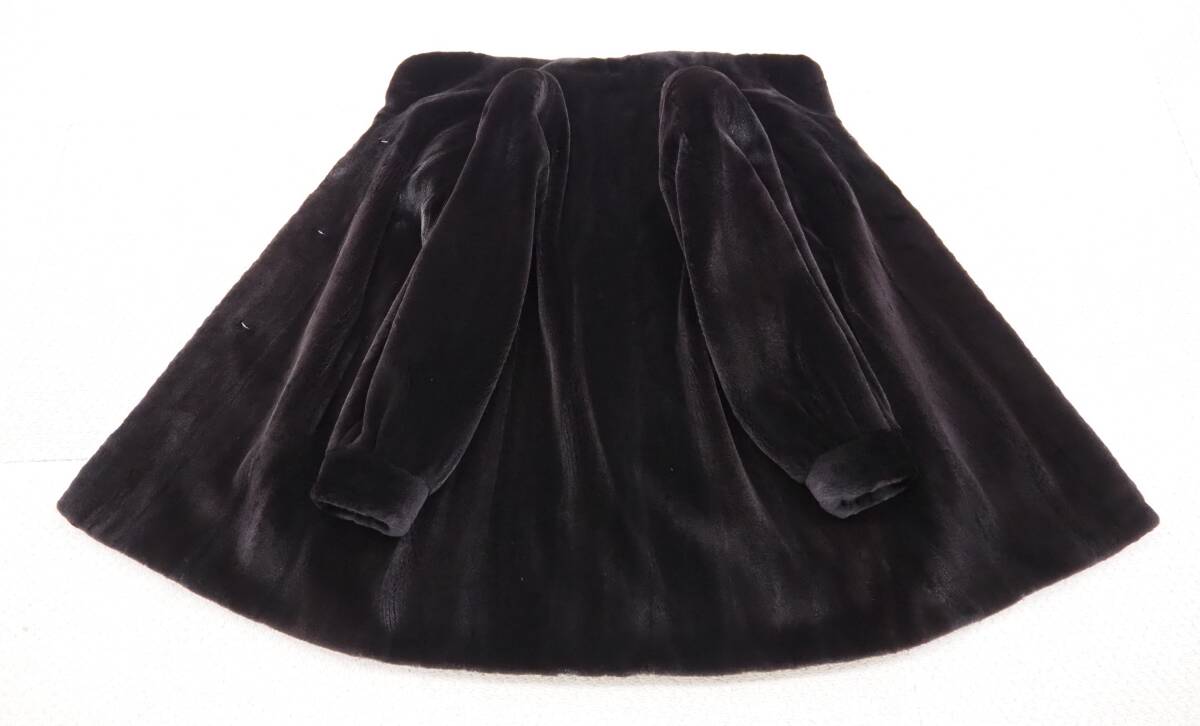 【美品/着丈110cm】EMBA シェアードミンク 裏地ペイズリー 最高級 黒色 美品/着丈110cm】EMBA シェアードミンク 裏地ペイズリー 最高級