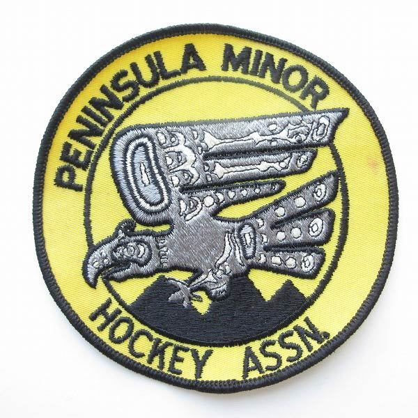  new goods / Thunderbird / ice hockey / badge /PENINSULA MINOR HOCKEY ASSN/ Vintage / patch / unused goods / dead stock /D128-71-4097