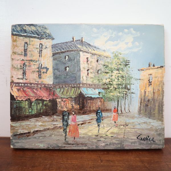 fe60506 真作 油彩 街並み GARBER 額装F3 額縁外39×33㎝ 油絵 fe60506 真作 油彩 街並み GARBER 額装F3 額縁外39×33㎝ 油絵