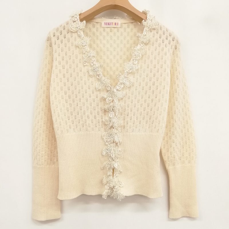 ユキトリイ YUKI TORII 美品 カーディガン ニット フリル 透かし ユキトリイ YUKI TORII 美品 カーディガン ニット フリル 透かし