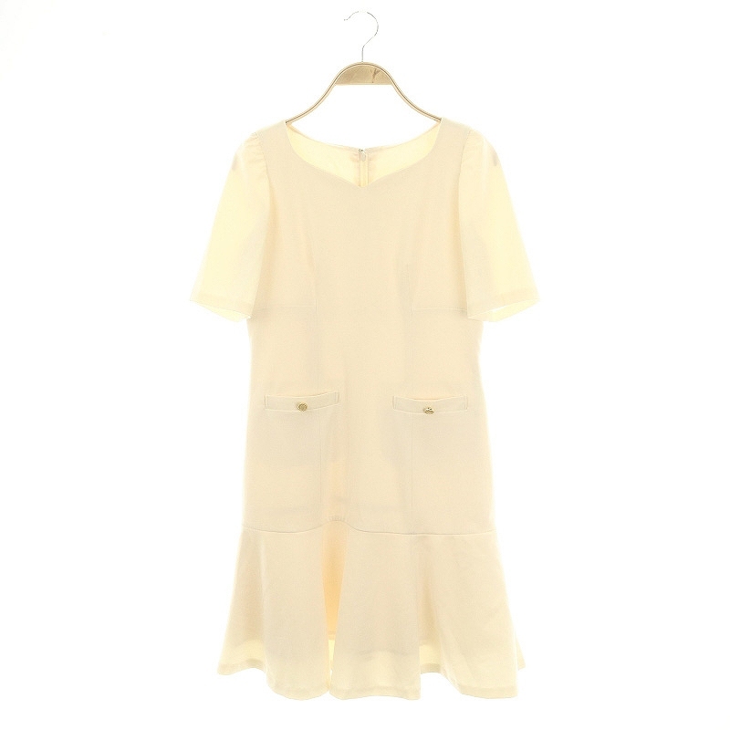 プロポーション ボディドレッシング PROPORTION BODY DRESSING マーメイドハートカットワンピース 半袖 PS 小さいサイズ クリーム