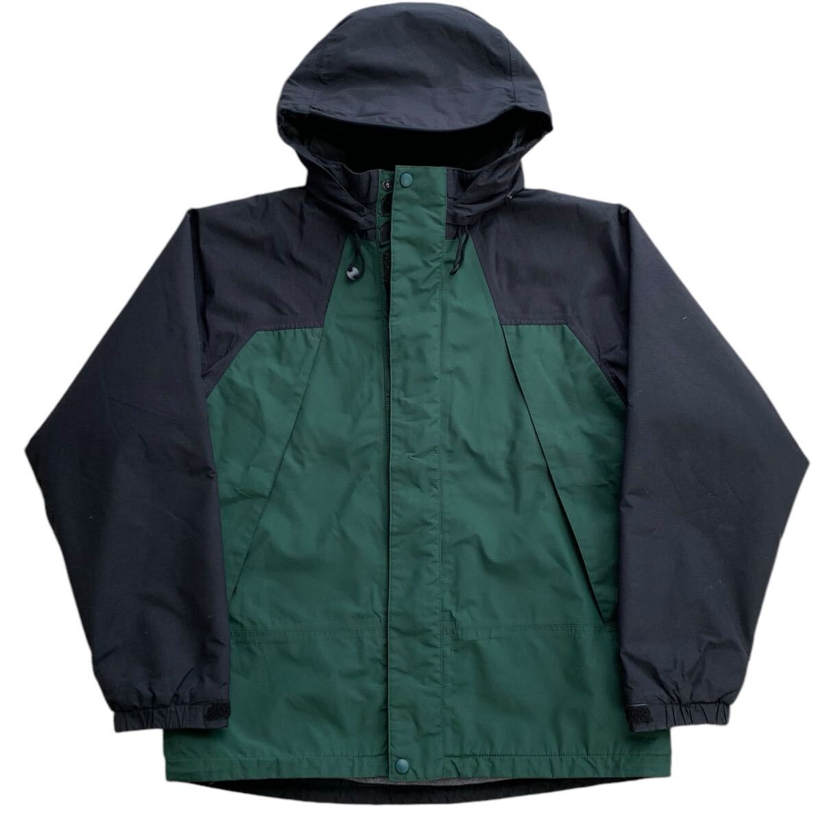 90's LANDS'END GORE-TEX マウンテンパーカー フリースライニング グリーン×ブラック ツートン ビンテージ ランズエンド