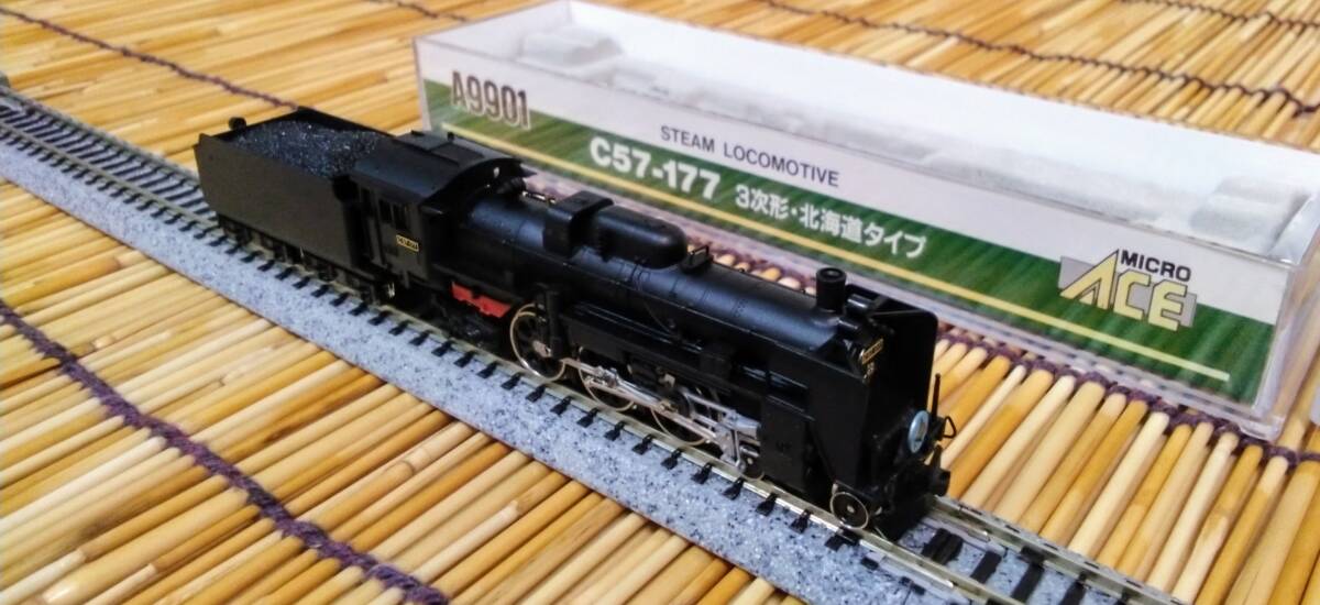 ▼MICROACE-A9901▼国鉄/C57-177号機/3次形/北海道タイプ/1両/北海道観光号のヘッドマーク付き/中古