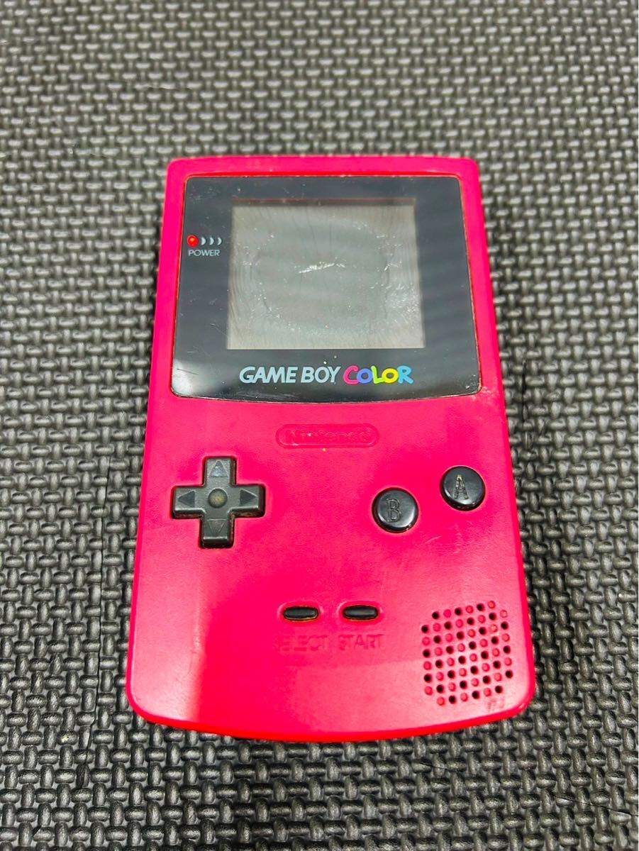〇Nintendo 任天堂 ゲームボーイ カラー GAMEBOY COLOR CGB-001 レッド 通電確認済み 画面やけあり