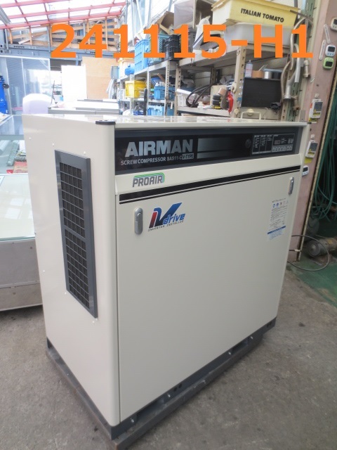 新春特価↓スクリューコンプレッサ/エアマン/3相・200V/11Ｋｗ/0.83Mpa/2022年/ドライヤ付/北越/中古即決品/★　商品番号241115-H1