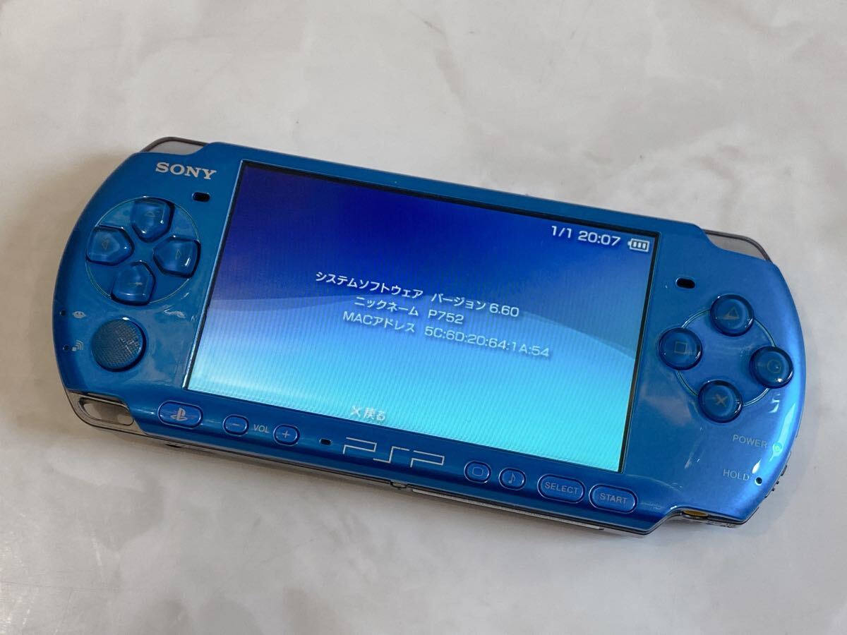 ⑩ SONY PSP プレイステーションポータブル 初期化済 PSP3000 ソニー バイブラントブルー