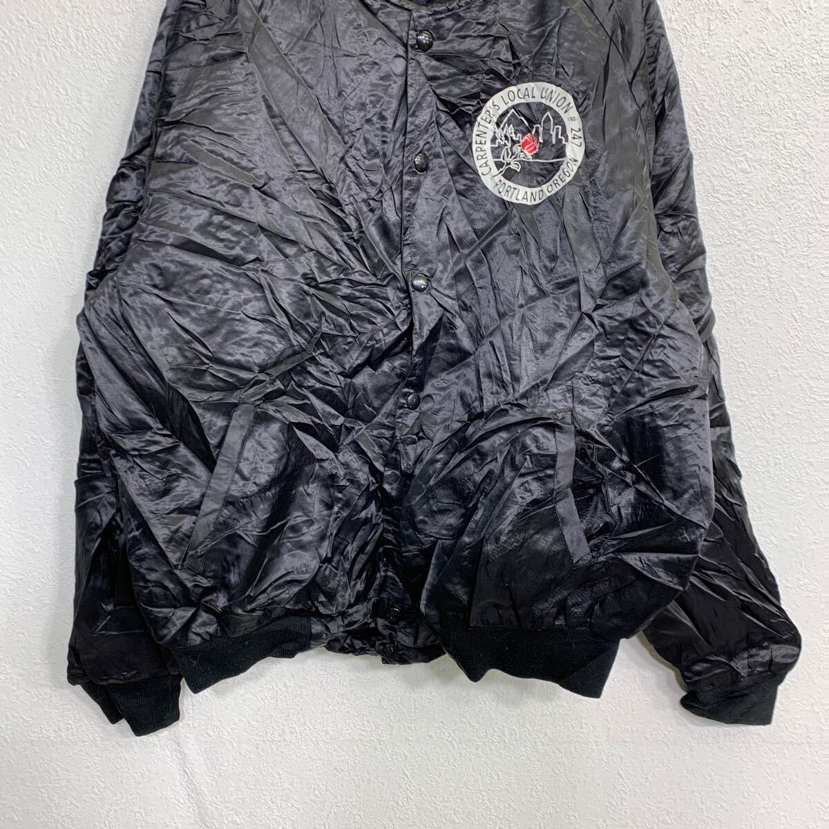 Nemesis SPORTSWEAR スタジャン XLサイズ スナップボタン ブラック USA制 古著卸 アメリカ仕入 t2411-3912