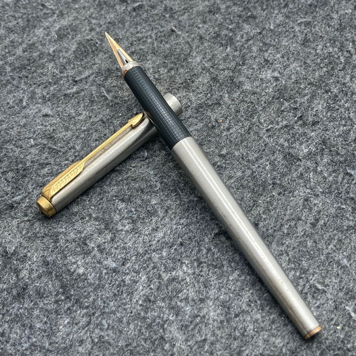 PE359□PARKER パーカー 180 万年筆 ペン先 X/M フライター シルバーカラー 筆記未確認 USA製