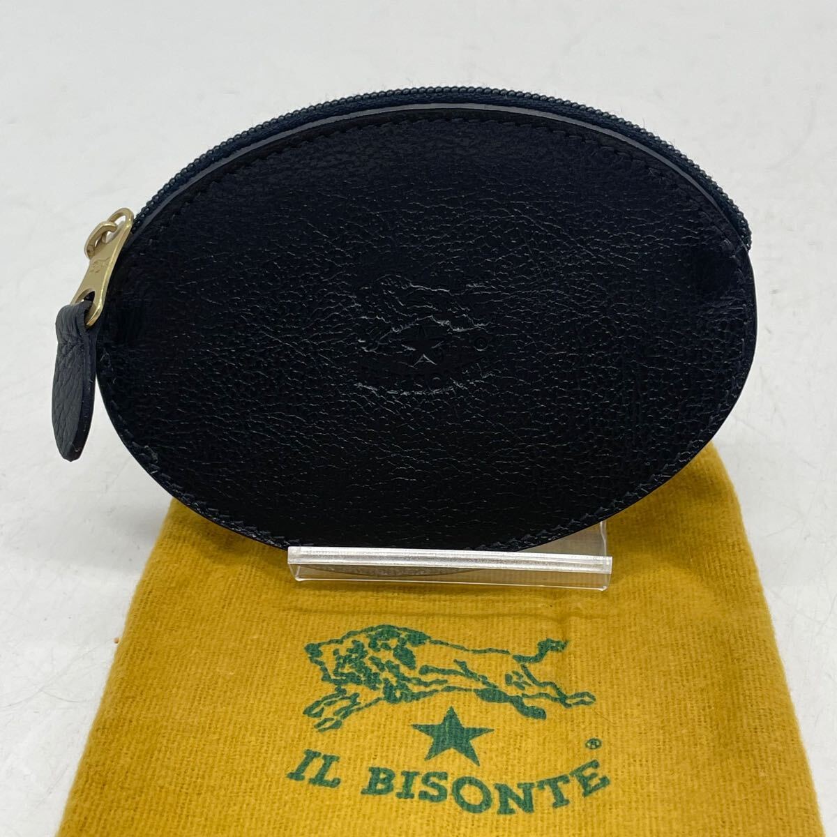 KO1345● IL BISONTE イルビゾンテ コインケース 小銭入れ 財布 サイフ ブラック 保存袋付き